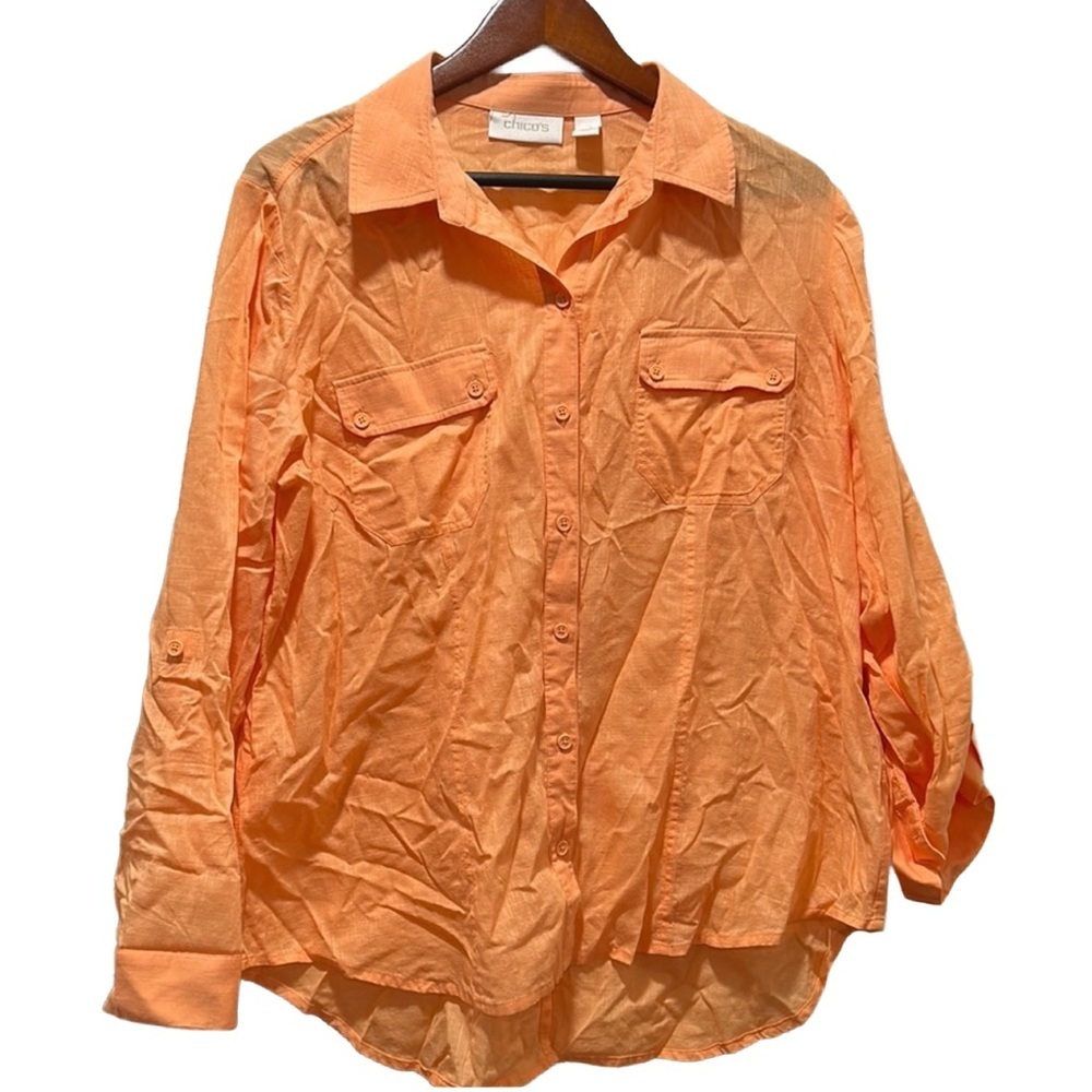 CHICO’S  orange color  blouse size 2 GUC..